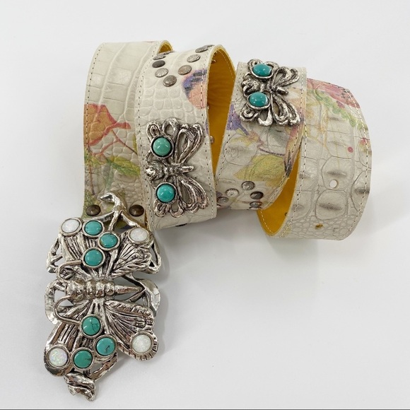 Pappa & K Accessories - Pappa & K Butterfly Embossed & Embellished Belt